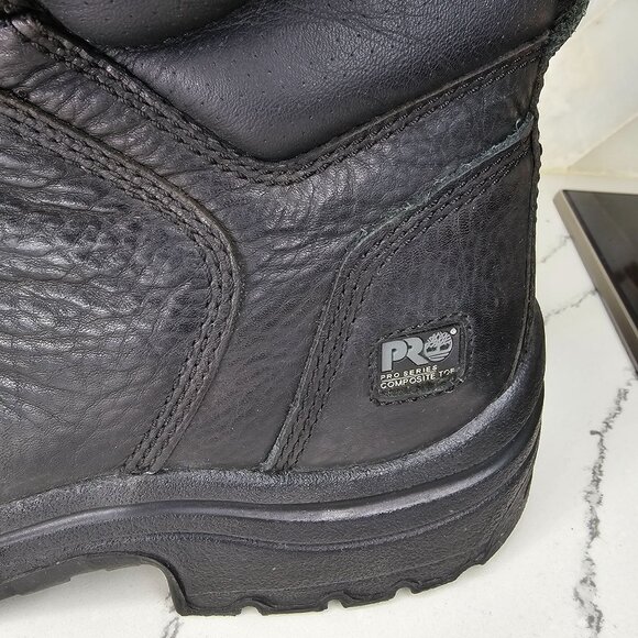 Timberland PRO Series Mens Black Leather Safety Work Boots Oil & Slip Resistant - Picture 11 of 12